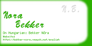 nora bekker business card