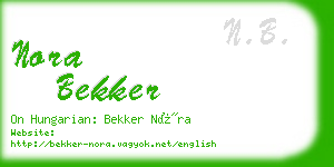 nora bekker business card